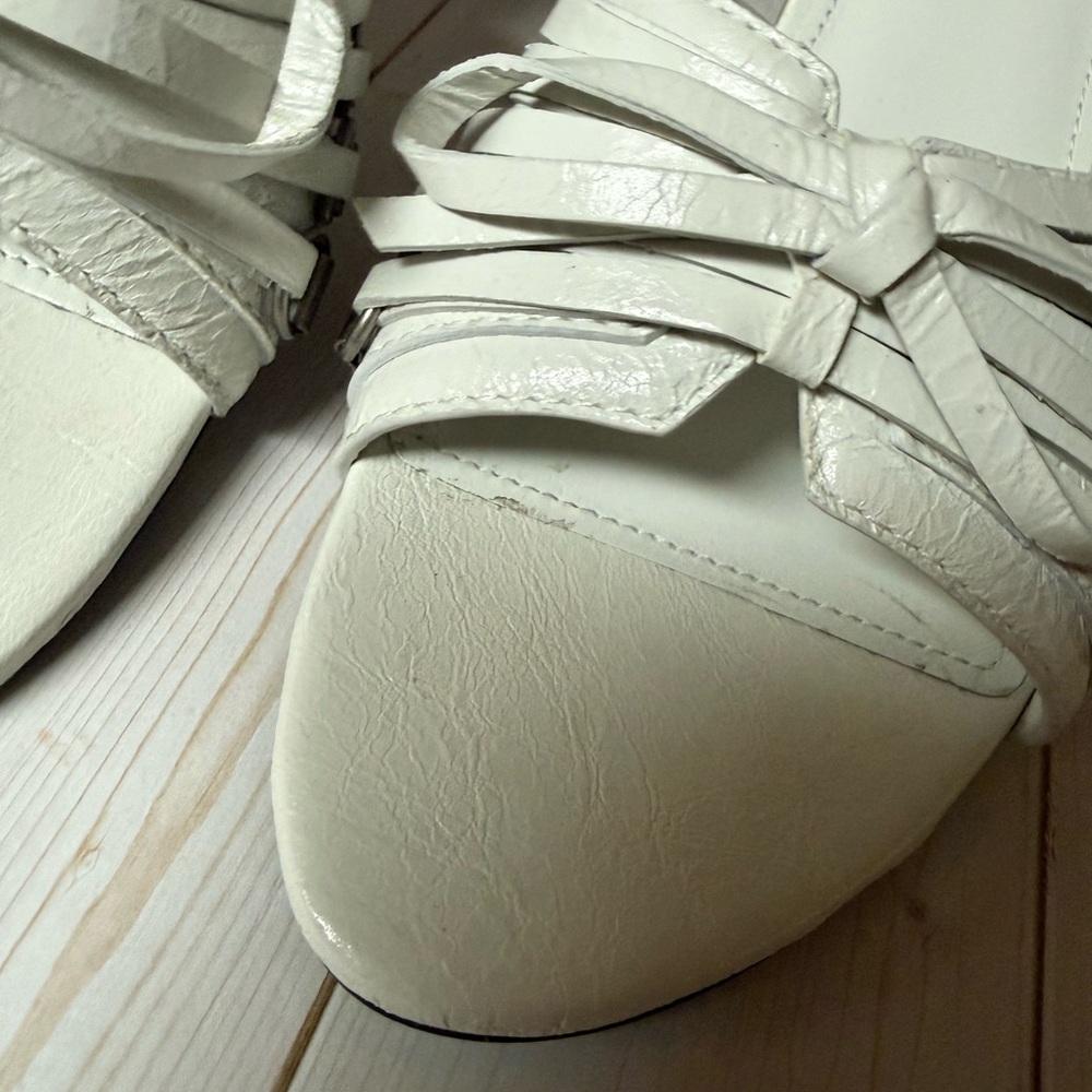 Balenciaga Cagole Leather Slide Sandal Optic White Sz 36 / 6 - Picture 9 of 16